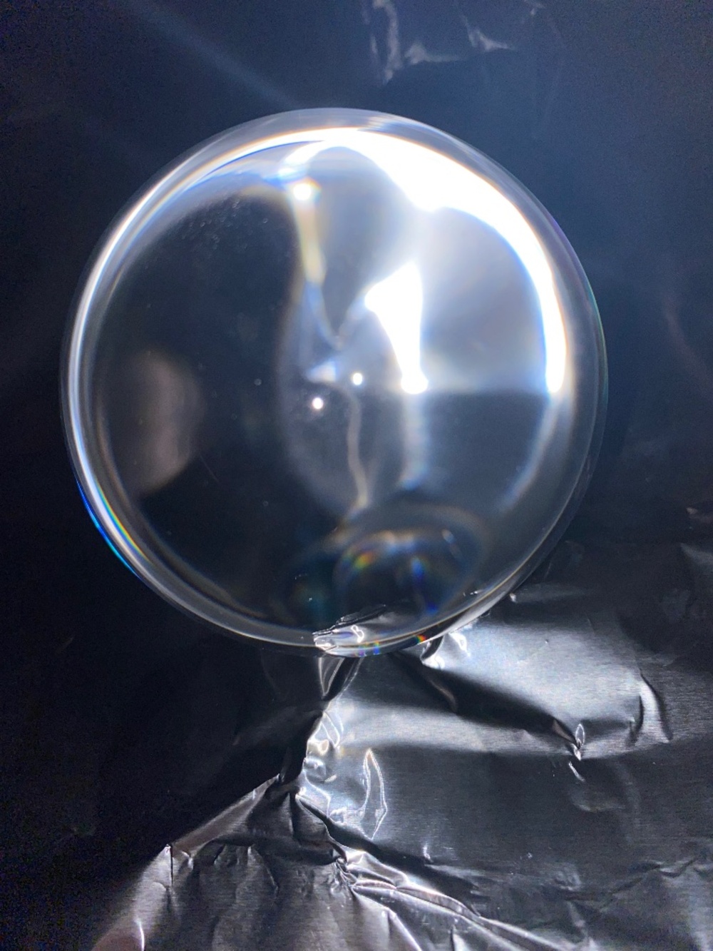 Amlong Crystal Ball and Lion Resin Stand